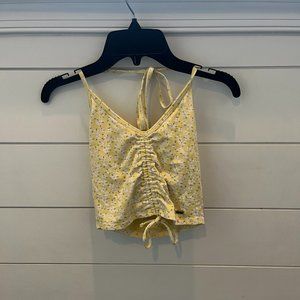 Hollister yellow tied halter top